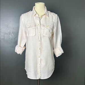 GAP Light Pink Linen Collared Shirt